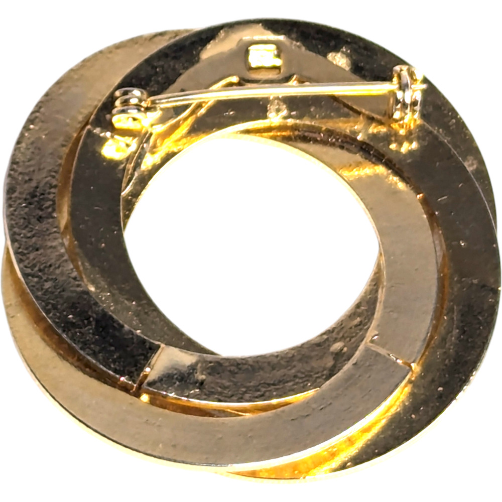 Vtg Gold Tone 3 Metal Ring Spiral Layered‎ Cluster Brooch Pin Estate Jewelry - Picture 5 of 7